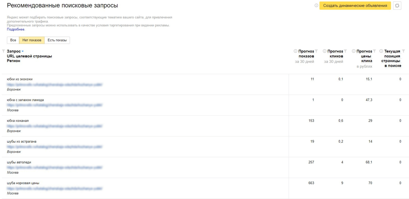 Интерфейс Яндекс Вебмастер