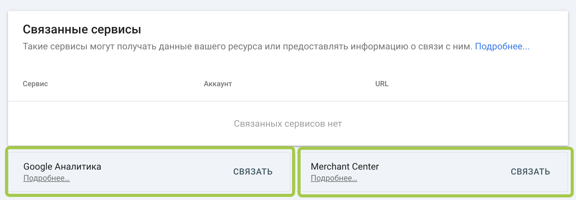 Раздел Настройки Google Search Console 2