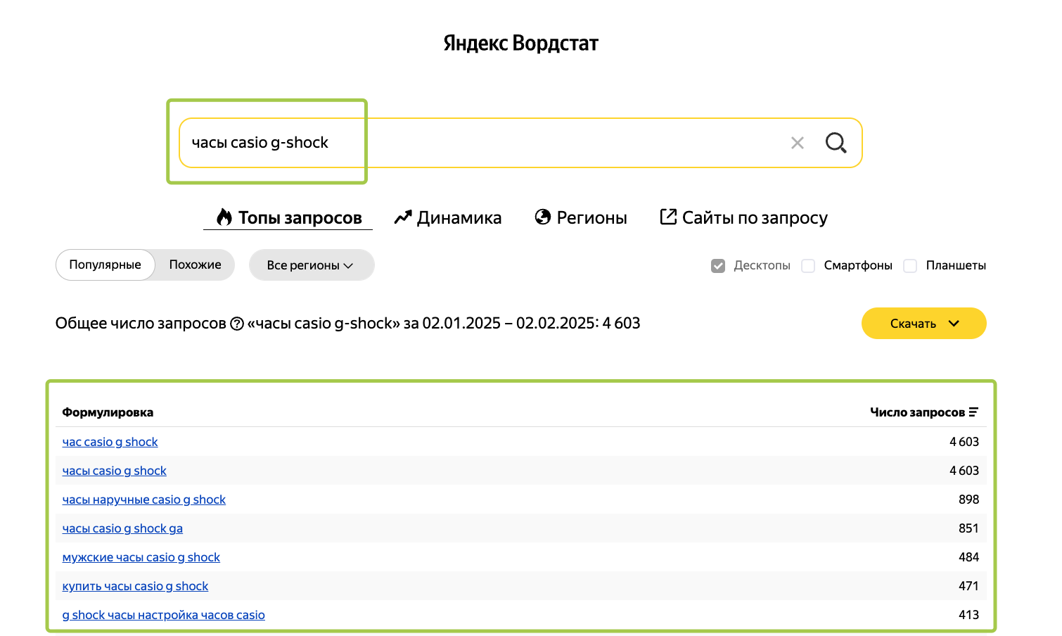 операторы поиска