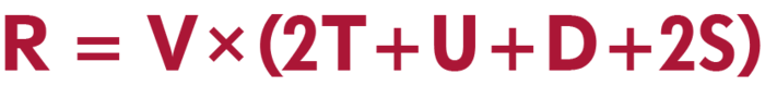 R = V*(2Т + U + D + 2S)