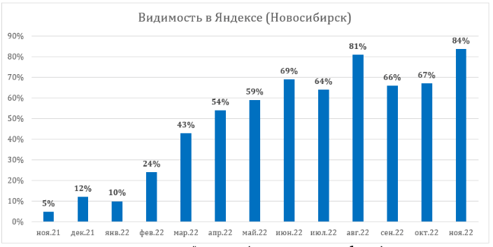 Достигнутый результат (видимость по Новосибирску)